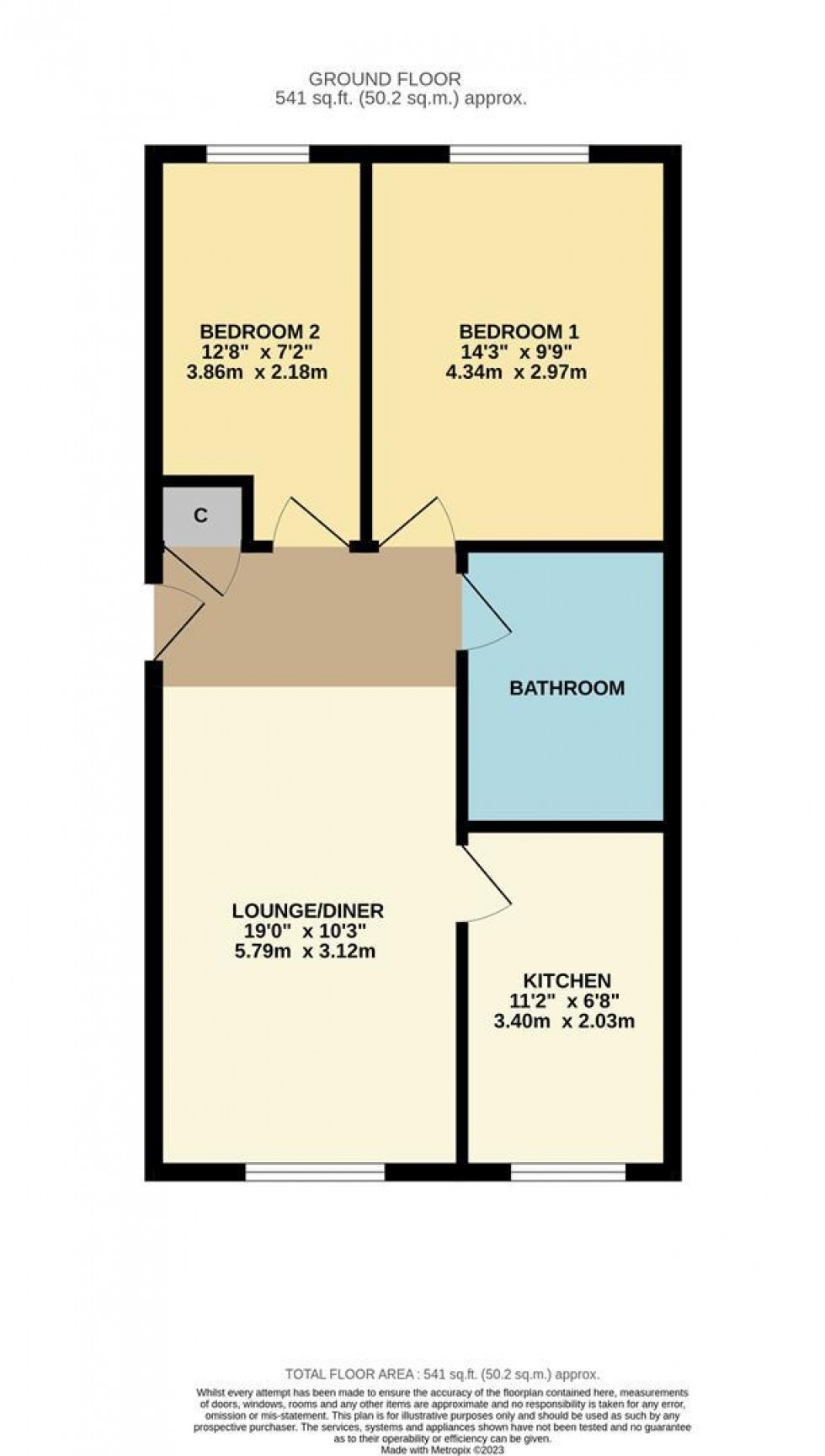 Floorplan for Kestrel Court, Greenhills, Ware, Hertfordshire, SG12